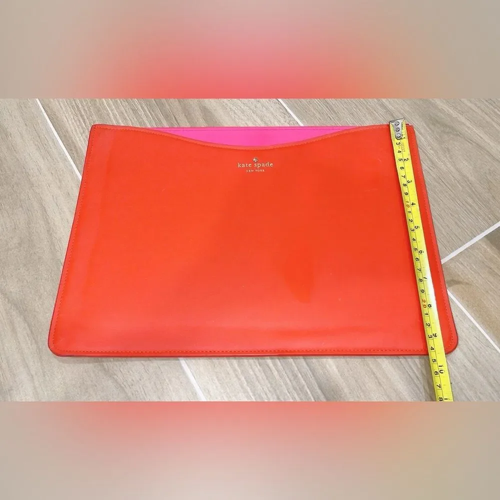 Kate Spade New York Laptop Sleeve Case Holder Protector Red/Orange Pink Interior